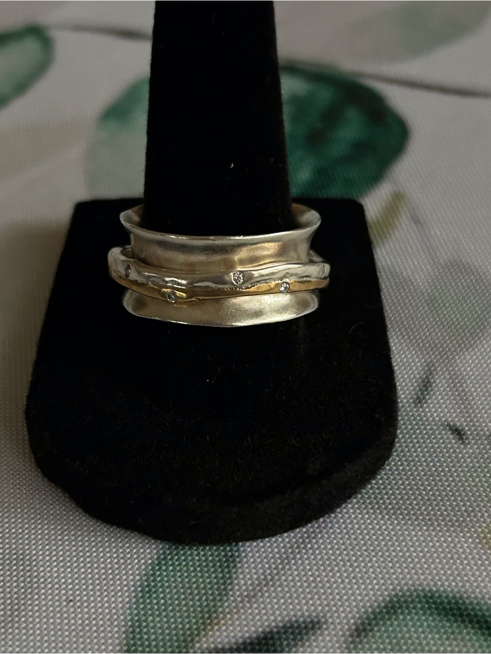 Grace & Heart, Two-Tone Sterling Silver and Brass Spinner Ring